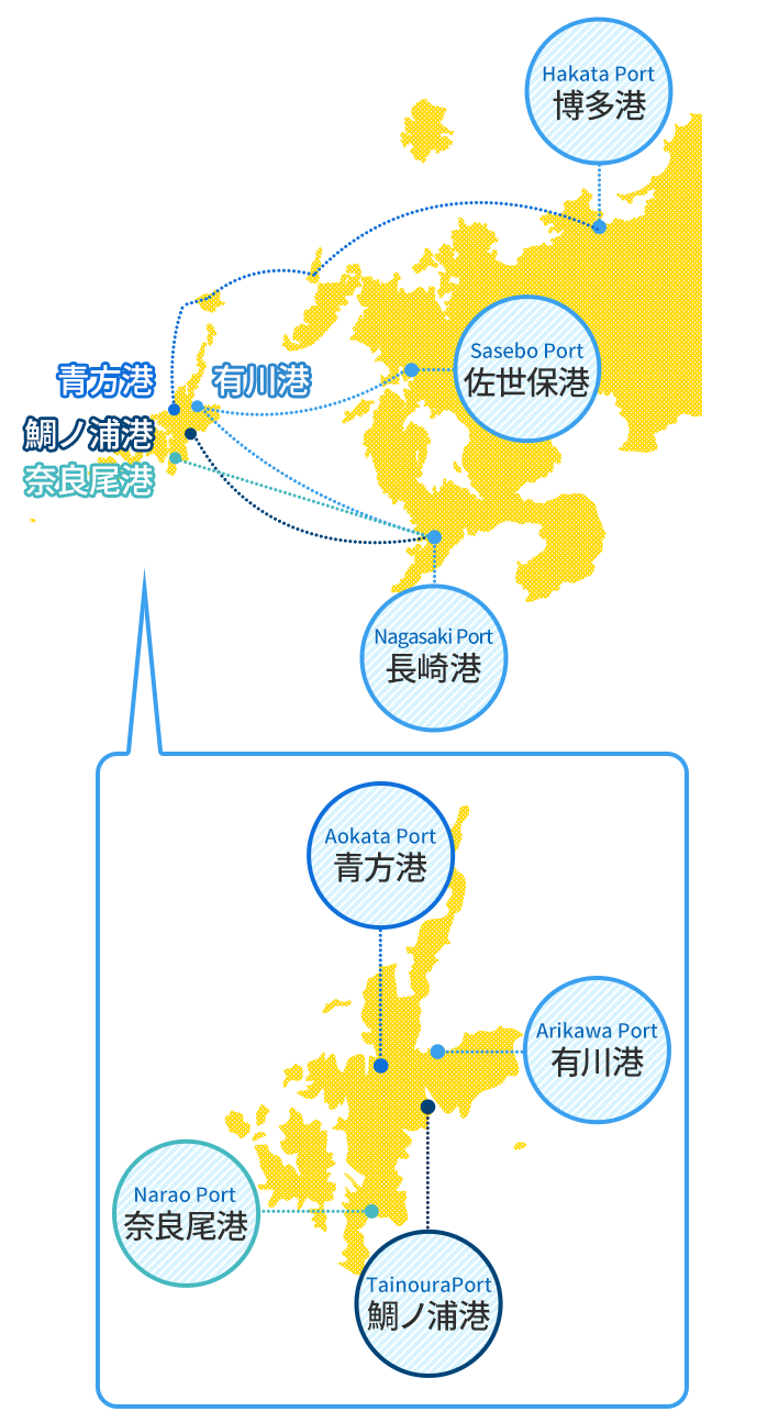 図：五島列島への各航路